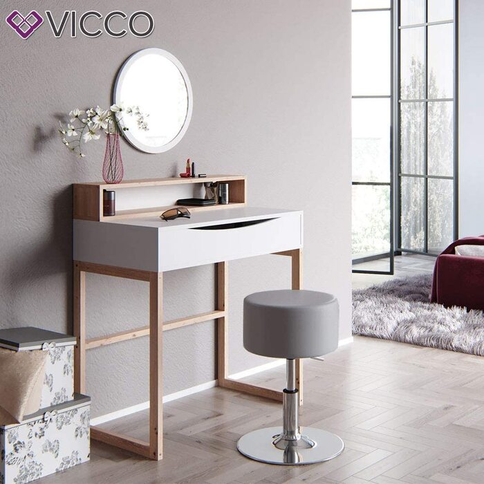 Табурет Vicco Design сірий 33x67 см для туалетного столика