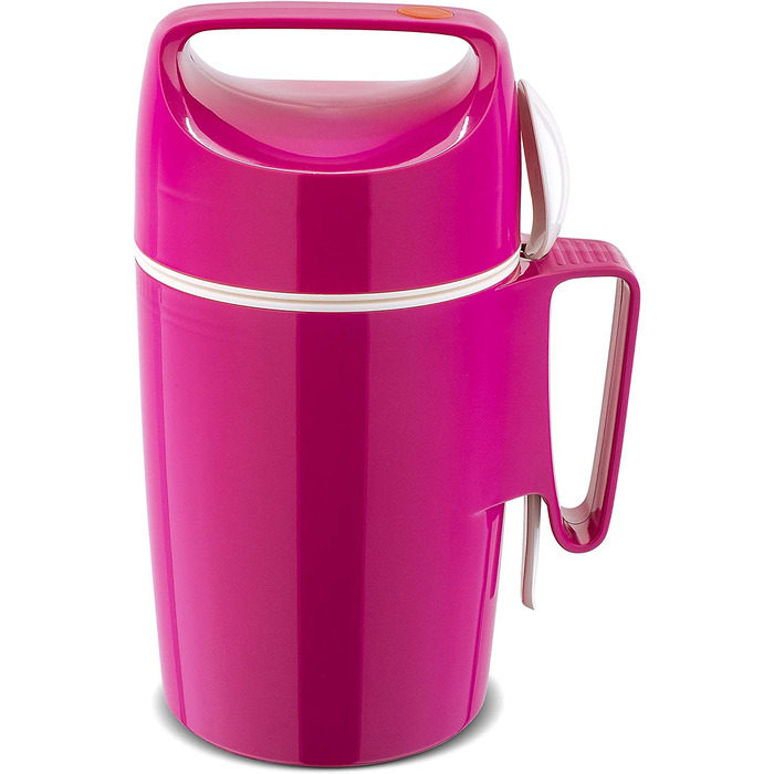 Термос для їжі ROTPUNKT 0,85 л, скляний вкладиш, BPA-free, малиновий
