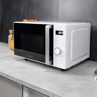 Мікрохвильова піч Cecotec GrandHeat 2500 Flatbed Touch White 800 Вт, 25 л - сенсорне управління, 8 програм, таймер