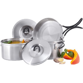 Набір посуду Tatonka Cookset Regular 16 x 9 см з нержавіючої сталі для туризму та кемпінгу