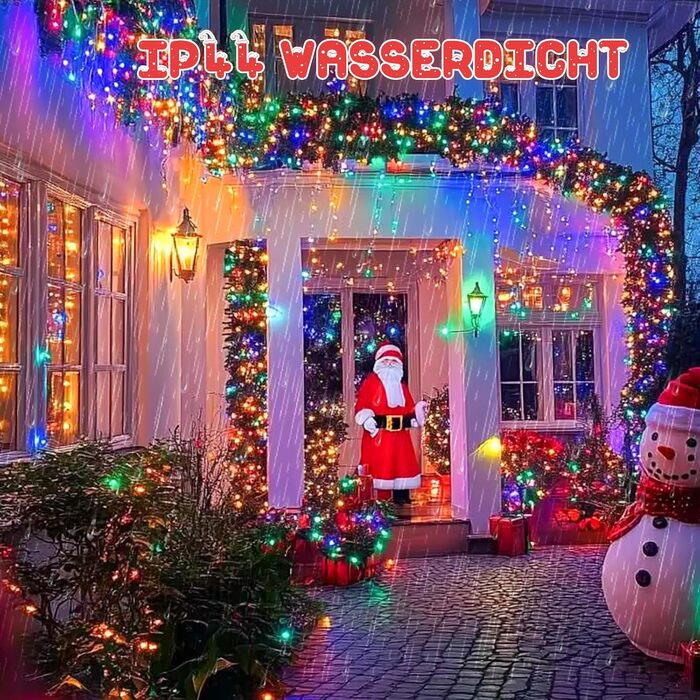 Світлодіодна гірлянда для вулиці та дому 500 LED, 50м, багатоколірна: водонепроникна (IP44) новорічна ілюмінація з таймером та 8 режимами роботи для саду та свят