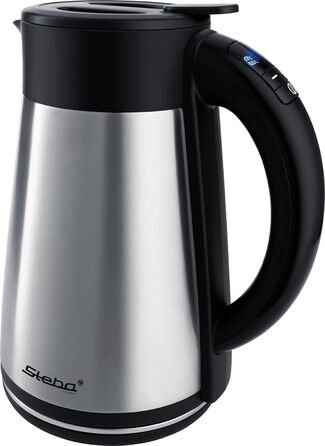 Електрочайник Steba WK 31 THERMO, бездротовий, індикатор, сріблясто-чорний