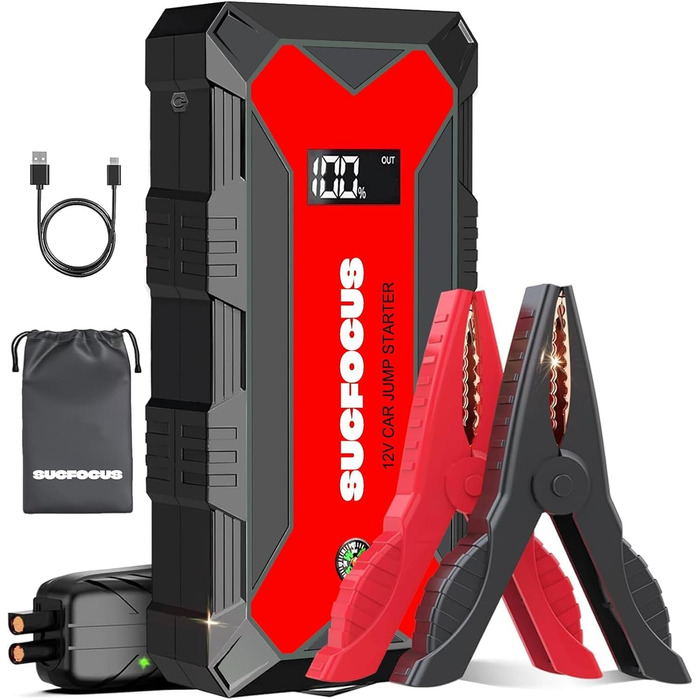 Powerbank для авто Starthilfe 4000A: Запуск двигуна 12V (до 9L бензин/8.5L дизель), LED-ліхтарик, USB зарядка 3.0
