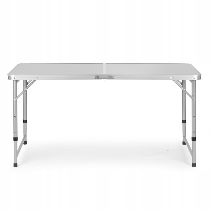 Туристичний стіл Bauerkraft 120x60x70 см, сірий, алюміній, стільниця МДФ