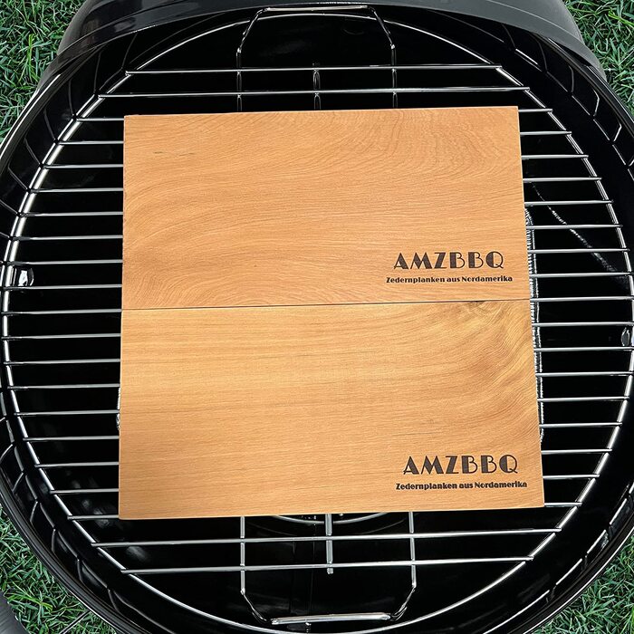 AMZBBQ Преміум кедрові дошки для грилю 2 шт, 28x14 см, для газового та вугільного гриля, для риби та м'яса, подарунок чоловікам і жінкам, з Північної Америки