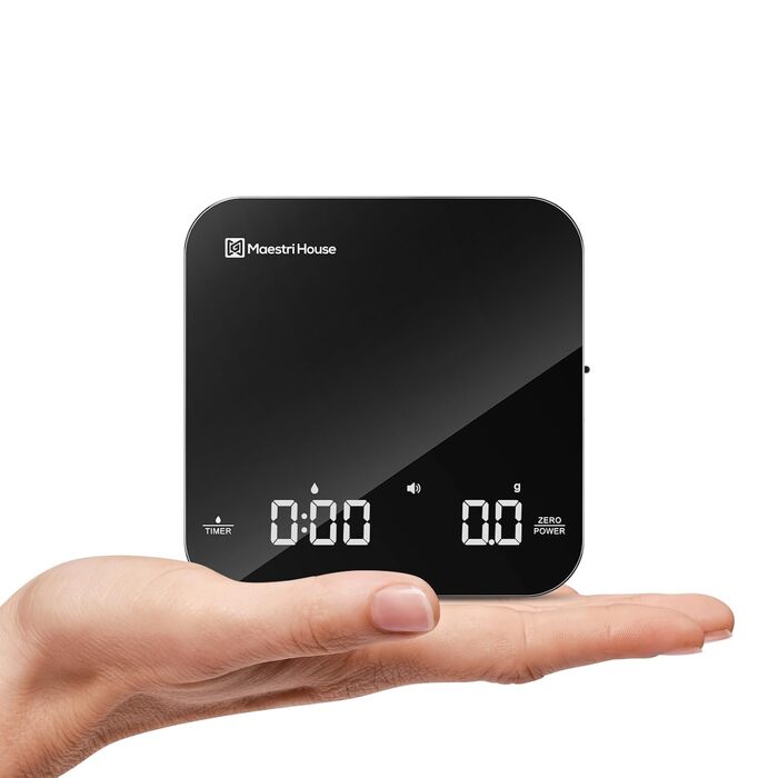 Таймерна кавова вага Maestro House Mini-Kaffeewaage 2кг/0.1г для еспресо та пуроверу, чорно-золота