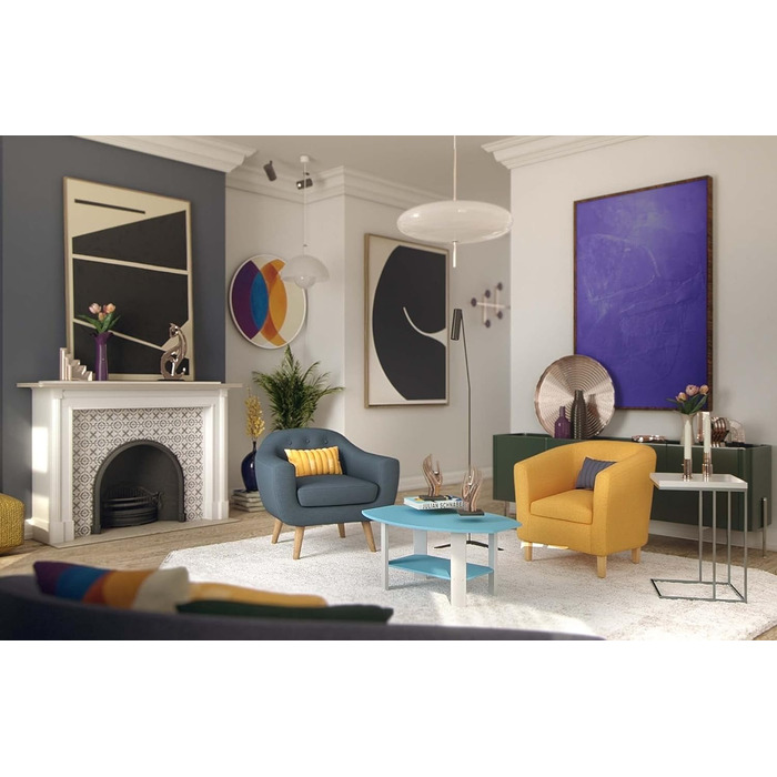 Журнальний стіл Furinno Simple Design, дерево, світло-блакитний, 54.6x90.2x41.3 см