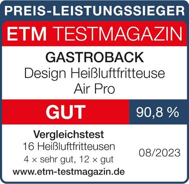 Аерофритюрниця GASTROBACK Design Air Pro 3,7 л, 8 програм, сенсорне управління
