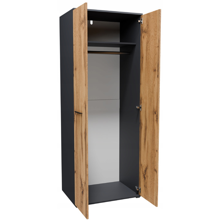 Стелаж Matkam 69 x 180 x 49 см, дуб вотан/графіт