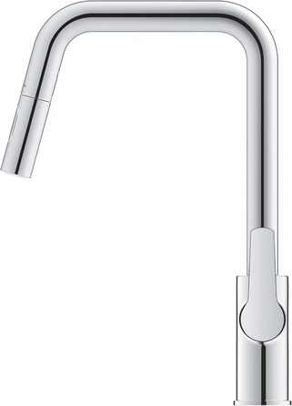 Змішувач кухонний GROHE Start чорний, висувна лійка, поворотний на 360°, економія води, легкий монтаж 306312430