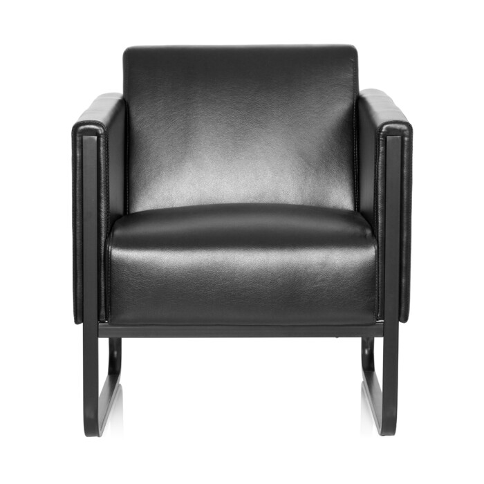 Крісло для відпочинку BALI BLACK, каркас чорний, штучна шкіра, гладка оббивка, одномісне, чорний колір, hjh OFFICE