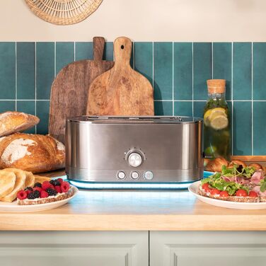 Тостер вертикальний Cecotec Shine&Toast Extra Double з нержавіючої сталі - 1400 Вт, 4 тости, широкі слоти 3.8 см, 7 режимів