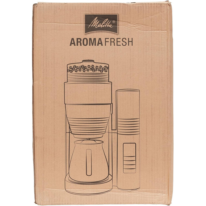 Кавоварка Melitta AromaFresh X з млинком, фільтр-кавоварка з скляним глечиком і захистом від капання, до 10 чашок, чорна/срібляста