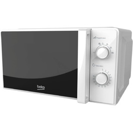 Мікрохвильова піч Beko MOC20100WFB 20 л, 700 Вт, біла, з таймером до 30 хв, 5 режимів, функції розморожування та підігріву, механічне керування, тарілка 24,5 см