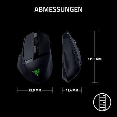Бездротова ігрова миша Razer Basilisk Mobile AI Prompt Master, сенсор Focus X 18K, три режими підключення, перемикачі Gen-3, чорна