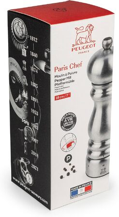 Млинок для перцю PEUGEOT Paris Chef u'Select 18 см, нержавіюча сталь, 6 налаштувань помолу