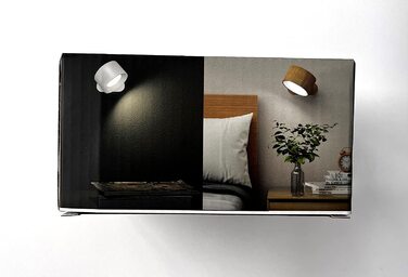 Світлодіодний бездротовий настінний світильник Feallive з акумулятором, сенсорним керуванням, 3 рівнями яскравості, 360° обертання, для вітальні, спальні, коридору, чорний