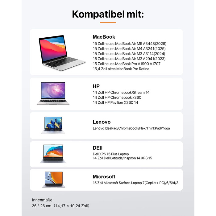 Чохол-сумка для ноутбука DOMISO для MacBook Air 15 дюймів, захисний м'який кейс, бежевий