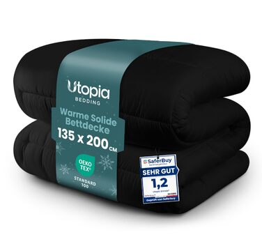 Зимова ковдра Utopia Bedding без чохла, тепла та пухнаста, 180x200 см, чорна