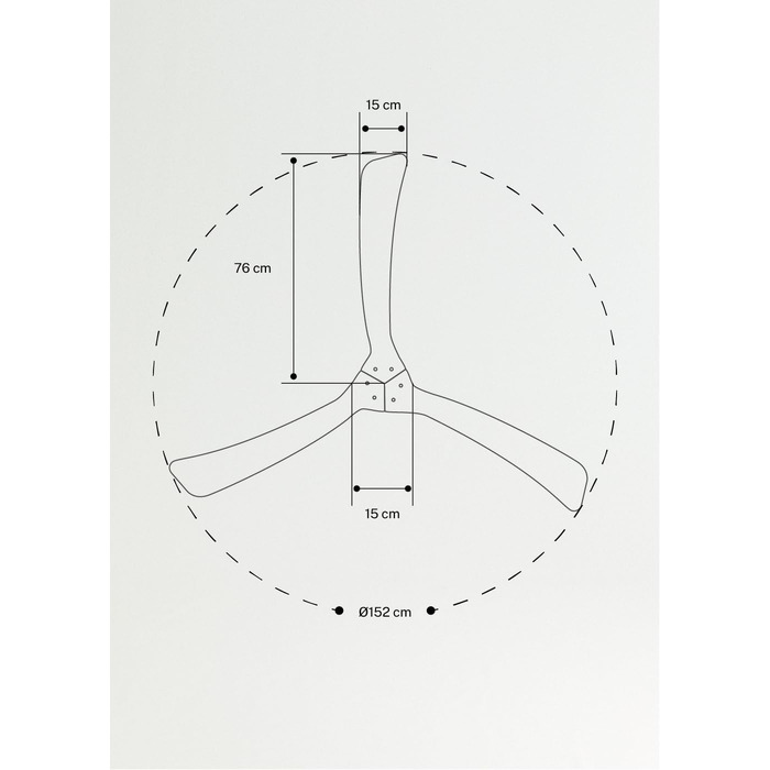 Вентилятор стельовий WINDLARGE XL з пультом, 152 см, 40 Вт, DC-мотор, 6 швидкостей, чорний/темне дерево
