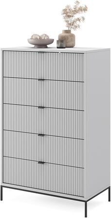 Комод Vicco Eliza сірий 76x120 см, 5 шухляд, ДСП