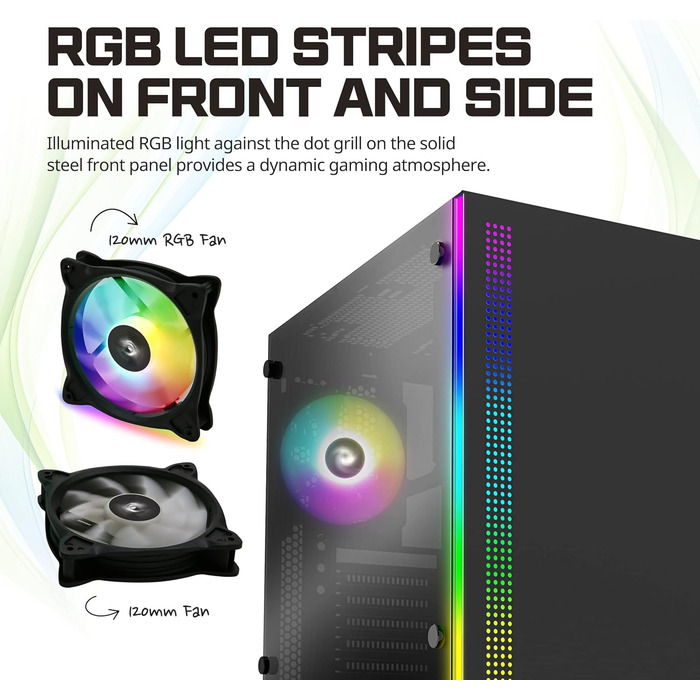 Комп'ютерний корпус Zalman S5 RGB ATX з боковими скляними панелями, чорний