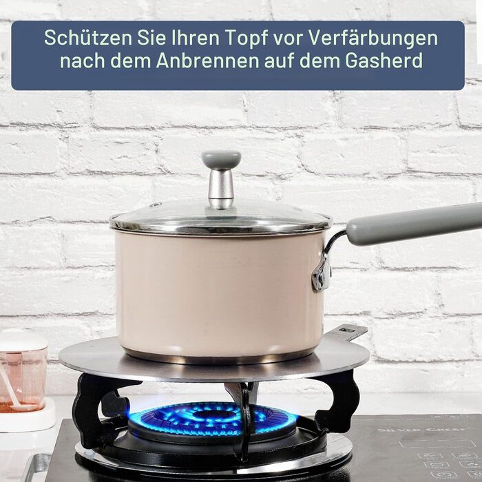 Адаптер для індукційної плити ACTIV CUISINE для кавоварок Мока, сталевий диск-перехідник зі знімною ручкою, 20 см