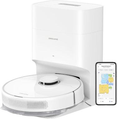 Робот-пилосос Dreame D10 Plus Gen 2 з функцією вологого прибирання, автоматичним очищенням контейнера, LiDAR-навігацією, потужністю 6000 Па для килимів і шерсті тварин, акумулятором на 285 хвилин, зберіганням пилу до 90 днів