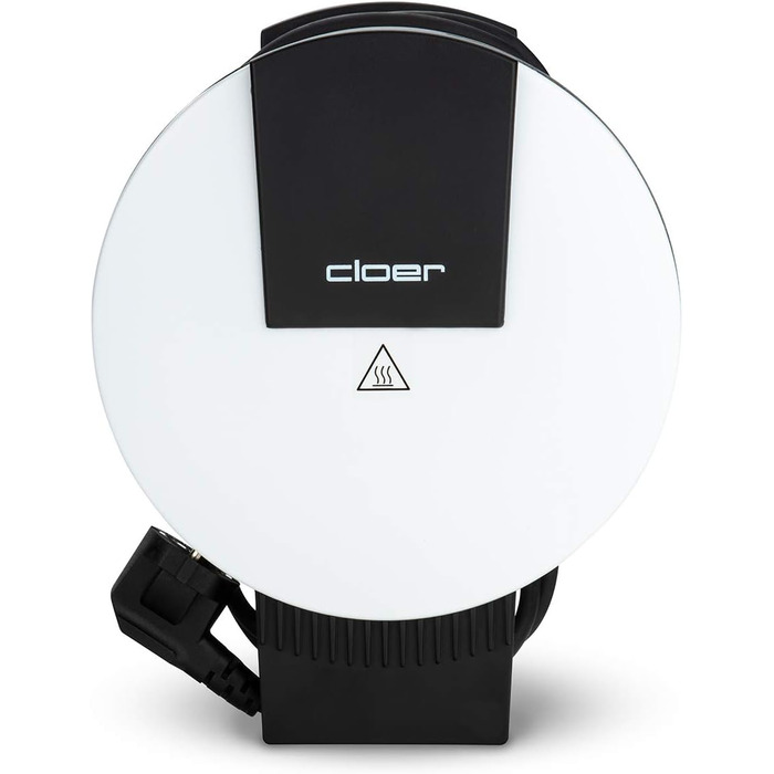 Вафельниця Cloer 171, 930 Вт, 16 см, антипригарна, металева, біла, для серцевидних вафель, без сигналу