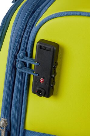 Валіза American Tourister Daring Dash Spinner S, розширювана, 55 см, 39/46 л, зелено-синя, ручна поклажа