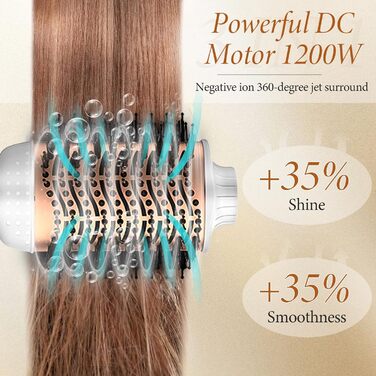 Набір професійних фенів-щіток 3-в-1 Air Styler Whitegold: фен, щітка для волосся, випрямляч