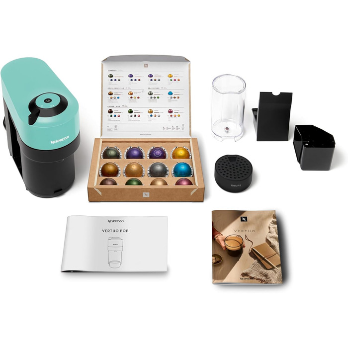 Nespresso Vertuo Pop Krups XN9204: Кавомашина капсульна, 560 мл, Aqua Mint