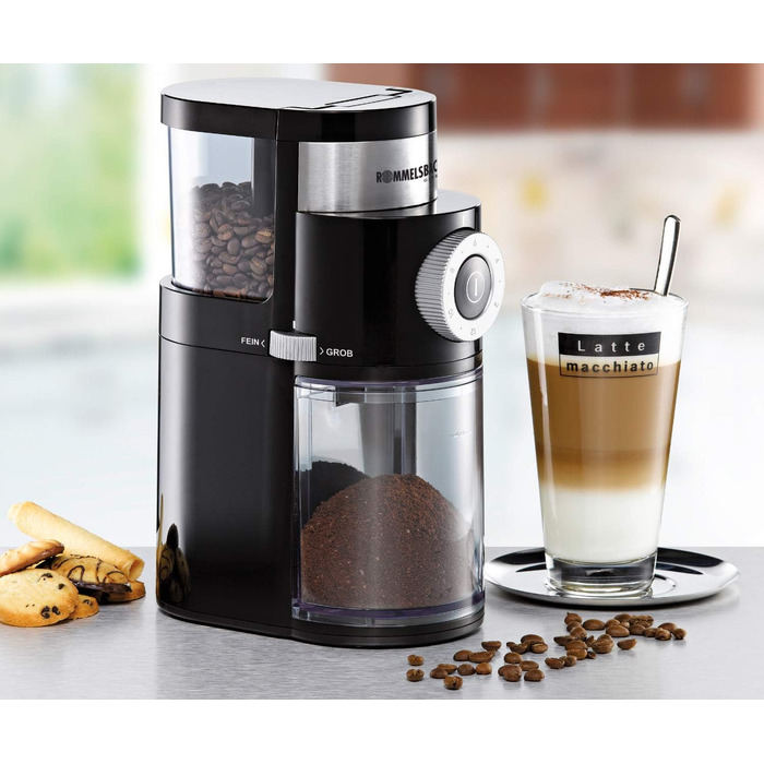 Кавоварка Moccamaster KBG Select 1.25 л 1520 Вт матова чорна + кавомолка Rommelsbacher EKM 200, 250 г, 110 Вт, комплект для приготування кави