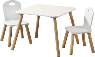 Дитячий стіл з 2 стільцями Kesper, МДФ, 55x55x45 см, білий