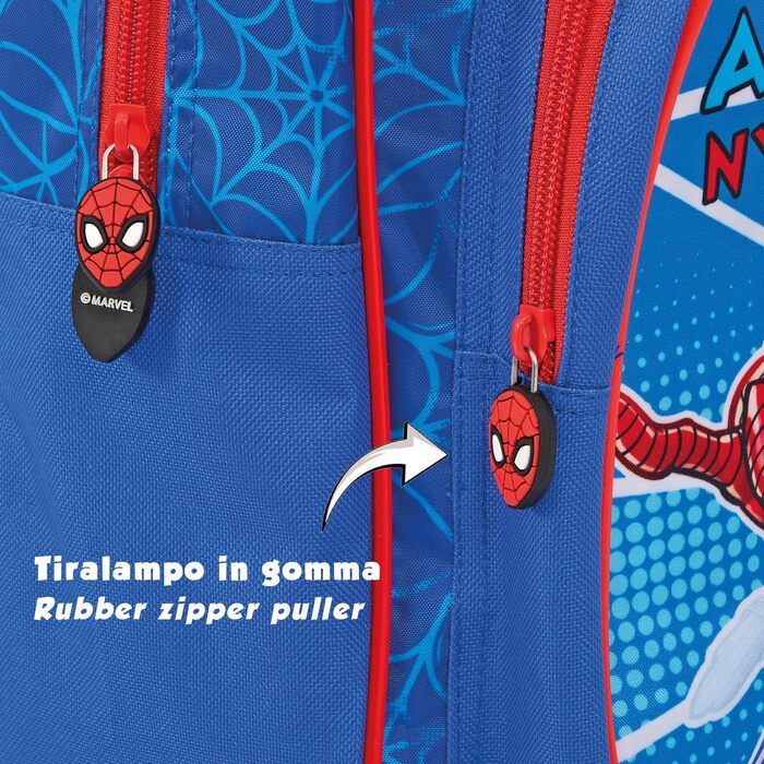 Дитячий рюкзак-тролей Marvel Spiderman для хлопчиків у дитячий садок на колесах, синьо-червоний, 40x24x15 см