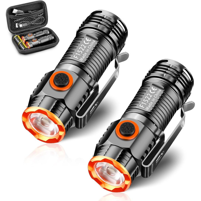 WholeFire Міні LED ліхтарик 1000 люмен USB, водонепроникний, 4 режими, компактний ручний ліхтар для кемпінгу, туризму, екстрених ситуацій