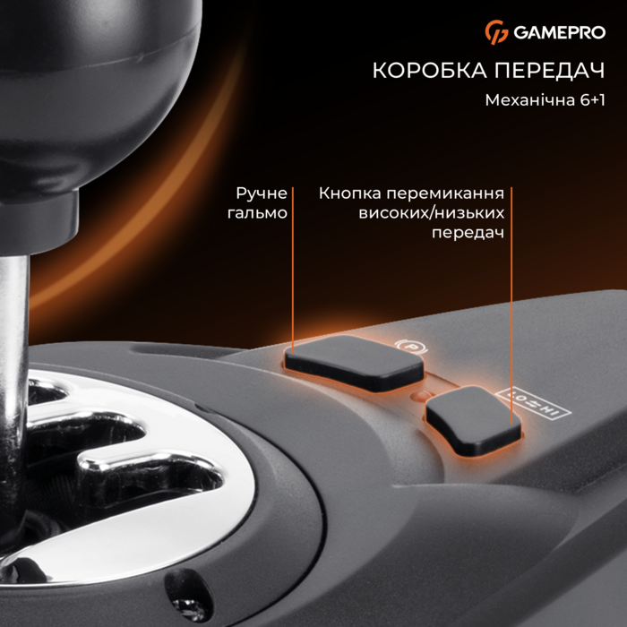 Ігрове кермо GamePro RW575PM з педалями та коробкою передач XBOX ONE/PS4/PS3/PC/SWITCH