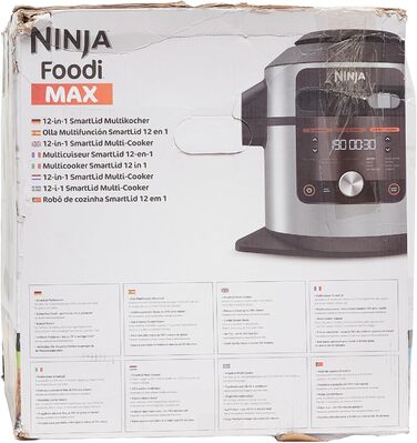 Мультиварка Ninja Foodi MAX 12-в-1 з SmartLid, 7,5 л, тиск, аерофритюр, повільне приготування, нержавіюча сталь, модель OL650EU