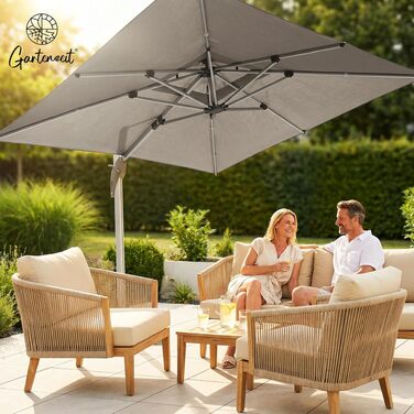 Підставка для парасольки Gartenzeit® чорна, мобільна, 84x84x21 см, витримує до 162 кг