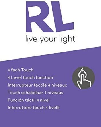 Настільна LED лампа Reality Leuchten Emmy, 2.5 Вт, метал, нікель матовий, скло алебастрове біле, сенсорна, 4 режими