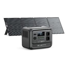 Портативна зарядна станція BLUETTI Elite 100 V2 1024Вт·год, LiFePO4, 2x1800Вт AC, чорна (комплект з сонячною панеллю 200Вт)