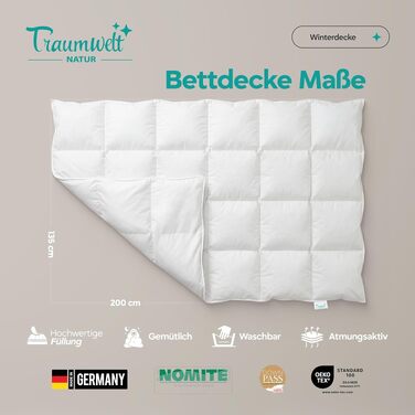 Зимова ковдра з пуху 135x200 см (90% пух), Made in Germany — преміум якість