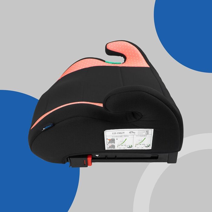 Дитяча автопідставка PETEX Max Plus з Isofix, i-Size ECE R129, для дітей 7-12 років, зріст 125-150 см, сидіння-підвищувач, рожевий