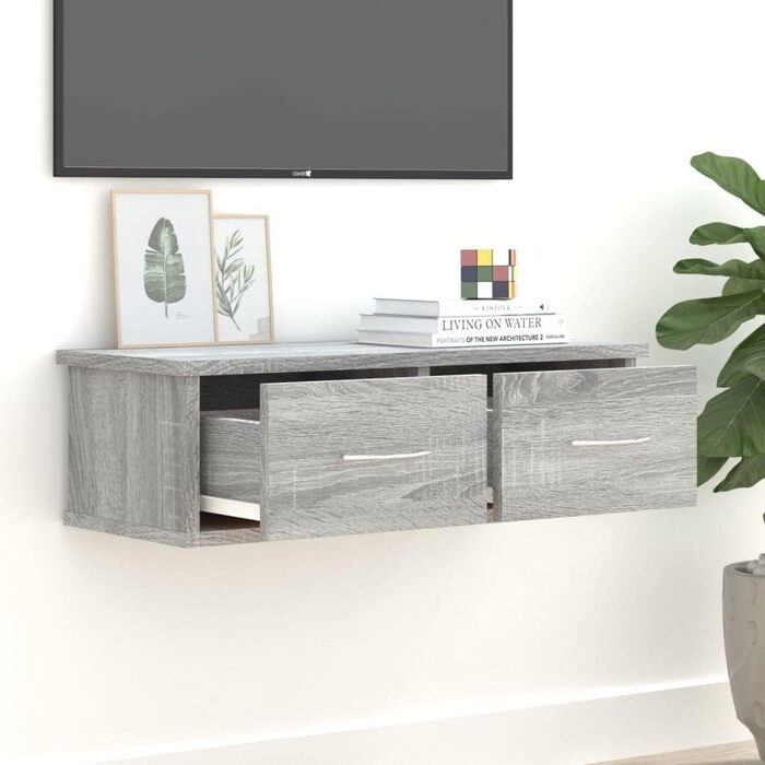 Підвісна тумба для телевізора vidaXL, 60x26x18,5 см, деревостружкова плита, стиль старого дерева, настінна шафа для TV, шухляда для вітальні