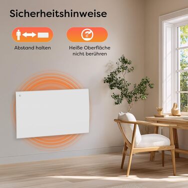 Керамічний смарт-обігрівач Ciarra CBHT15E 1000W, настінна електрична конвекційна система опалення з керуванням через Wi-Fi