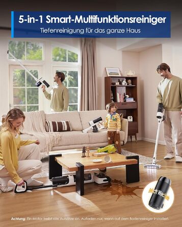 Tineco FLOOR ONE S6 Combo: акумуляторний пилосос 2-в-1 для сухого та вологого прибирання, самоочищення, 60 хв роботи