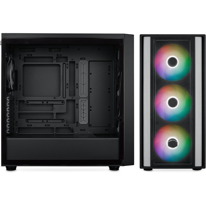 Корпус Cooler Master MasterBox 600 E-ATX з потужним повітряним охолодженням, підтримкою Back-Connect материнських плат, радіатора до 420 мм, 3 ARGB PWM вентилятори 140 мм + 1 вентилятор 120 мм, загартоване скло, USB 3.2 Gen 2x2 Type-C