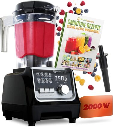 Потужний блендер NUTRI-BLENDER MAX+ 2000Вт, професійний стаціонарний міксер для смузі, 2 л Tritan (без BPA), 9 швидкостей, цифровий таймер, рецепт-книга