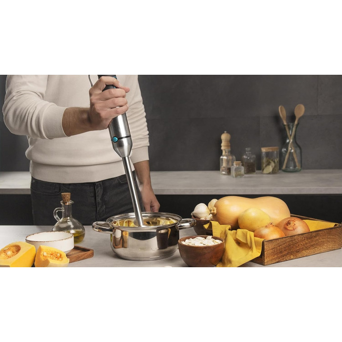 Блендер Cecotec Stabmixer Power TitanBlack 1500 XL Cream - 1500 Вт, CrossBlades, XL-фут, захист від бризок, 8 аксесуарів