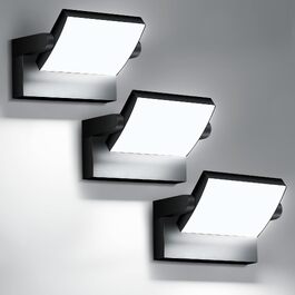Стіна LED-ліхтар 40W зовнішній та внутрішній, 4000 Лм, тепле біле світло 3000K/6000K, поворотна панель 350°, водонепроникний IP65, чорний